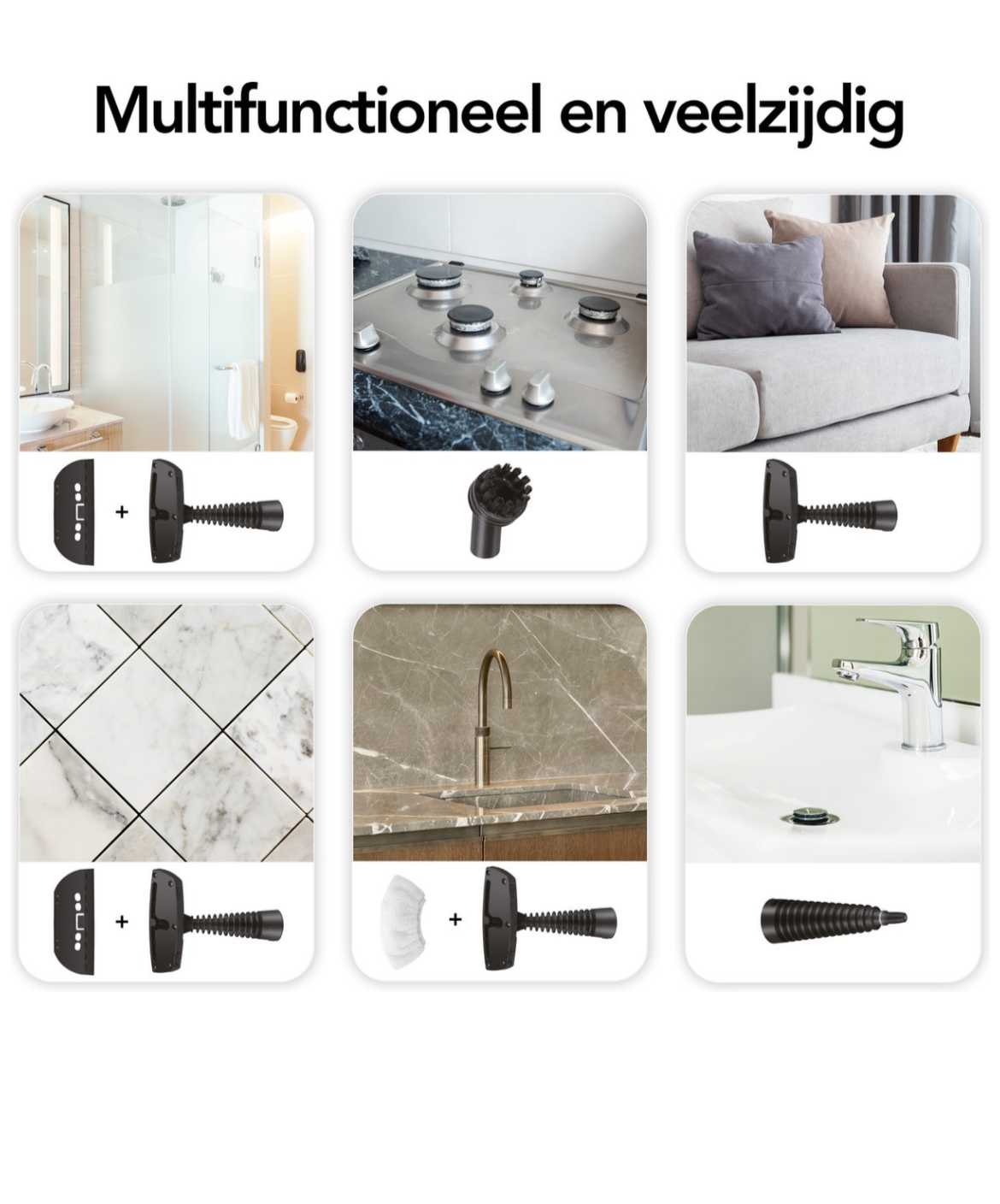 Living Goods Stoomreiniger - Handstoomreiniger - Vlekkenreiniger - Vloer, Badkamer, Keuken - Tapijtreiniger - 1050w