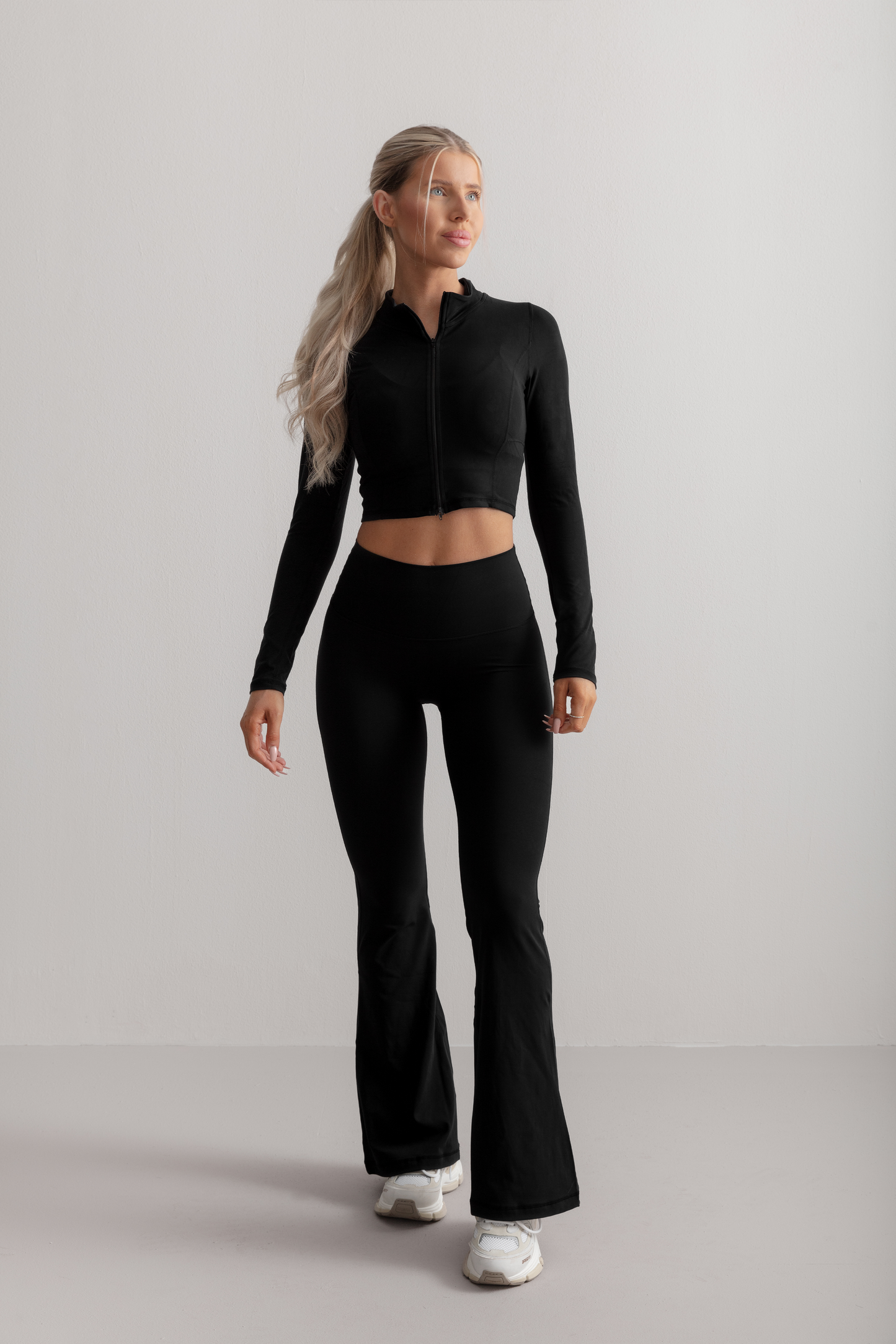 Zwarte Zachte Flared Leggings