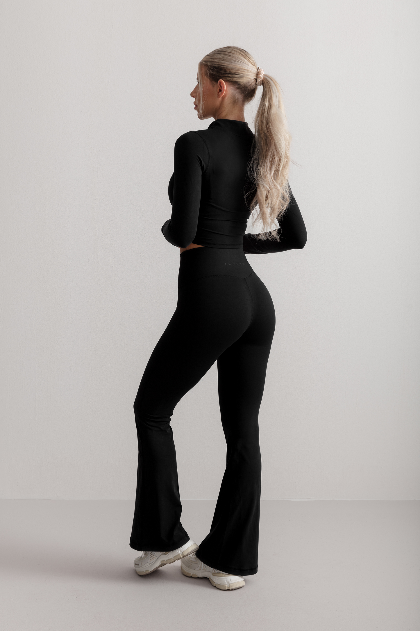 Zwarte Zachte Flared Leggings